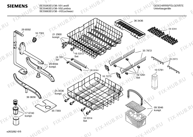 Схема №5 SE34A261 с изображением Инструкция по эксплуатации для посудомойки Siemens 00585207