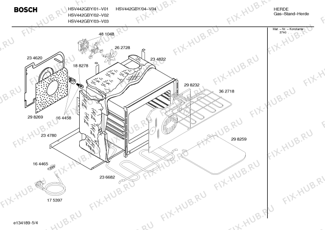 Схема №1 HSV142RBY с изображением Рассекатель горелки для электропечи Bosch 00268643