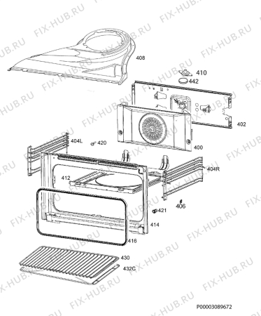 Взрыв-схема плиты (духовки) Zanussi ZOR37902XK - Схема узла Oven