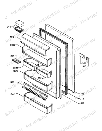 Взрыв-схема холодильника Electrolux ER1521U - Схема узла Door 003