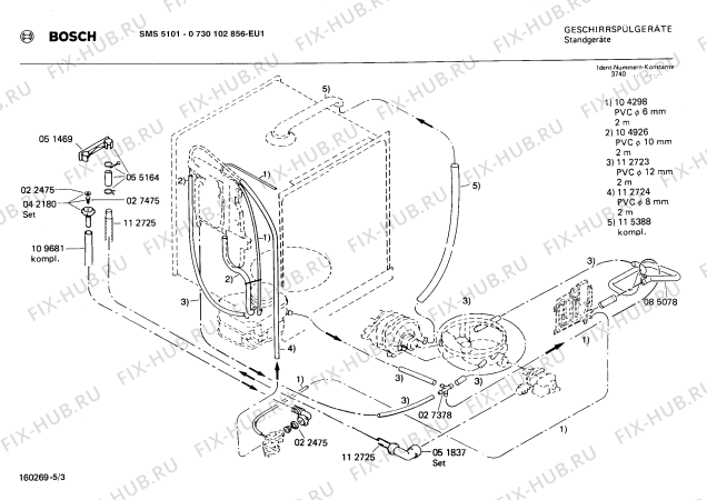Взрыв-схема посудомоечной машины Bosch 0730102856 SMS5101 - Схема узла 03