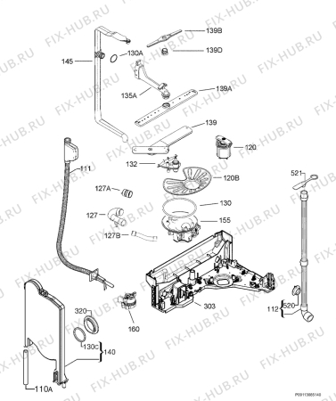 Взрыв-схема посудомоечной машины Aeg F65040IW0P - Схема узла Hydraulic System 272
