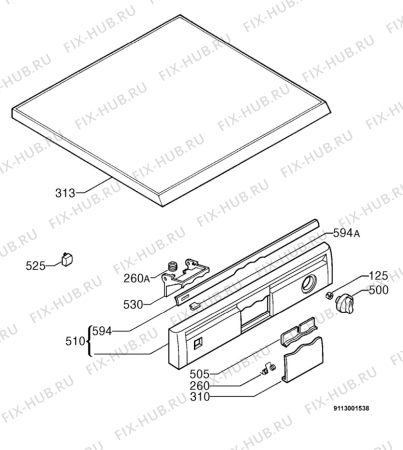 Взрыв-схема посудомоечной машины Zanussi DWS919 - Схема узла Command panel 037