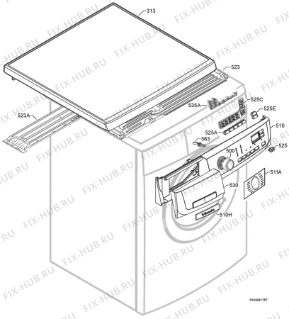 Взрыв-схема стиральной машины Electrolux EWF14589W CHILD LOCK - Схема узла Command panel 037