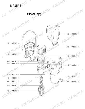 Схема №1 F4607210(0) с изображением Блок управления для электрофена Krups MS-0047300