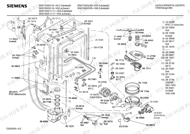 Схема №3 SN57605II с изображением Панель для электропосудомоечной машины Siemens 00286194