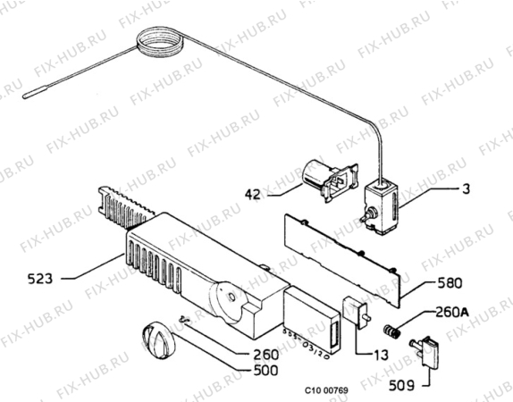 Взрыв-схема холодильника Electrolux ER2537I - Схема узла Thermostat