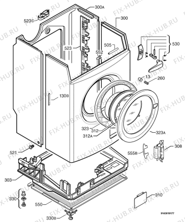 Взрыв-схема стиральной машины Electrolux EW1280F - Схема узла Housing 001