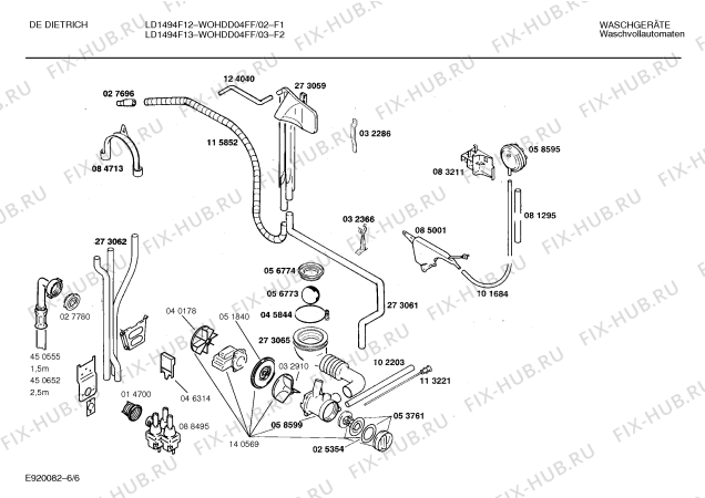 Схема №5 WOHDD04FF DE DIETRICH LD1494F13 с изображением Панель для стиральной машины Bosch 00273710