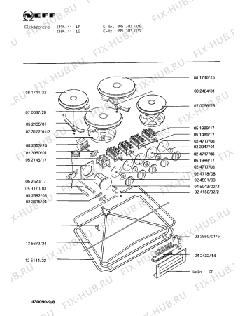 Взрыв-схема плиты (духовки) Neff 195304832 1394.11LS - Схема узла 09