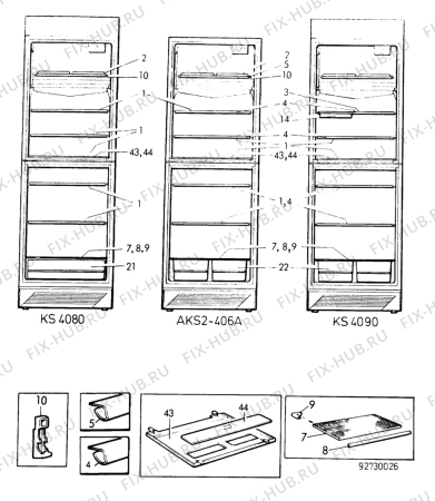 Взрыв-схема холодильника Atlas AKS2-406A - Схема узла C10 Interior