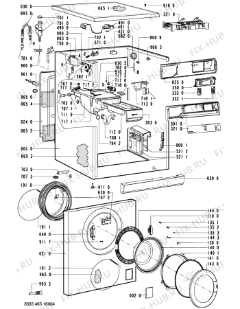 Схема №2 WA 89890-CH с изображением Обшивка для стиралки Whirlpool 481245212656