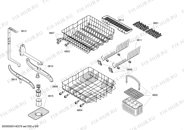 Взрыв-схема посудомоечной машины Bosch SGS43F52EU - Схема узла 06