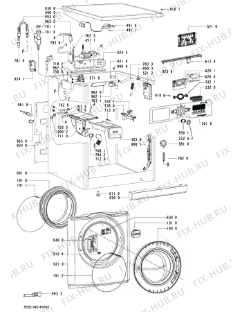 Схема №1 AQUASTEAM 1400 с изображением Обшивка для стиральной машины Whirlpool 480111102569