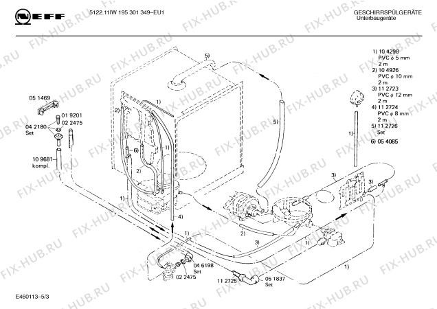 Взрыв-схема посудомоечной машины Neff 195301349 5122.11IW - Схема узла 03