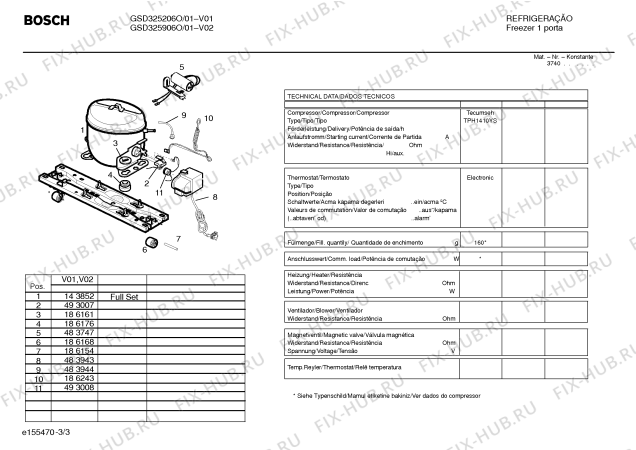 Взрыв-схема холодильника Bosch GSD325906O BOSCH - Схема узла 03