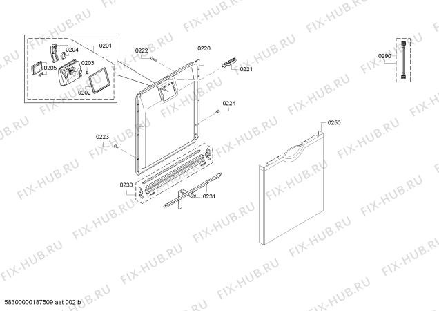 Взрыв-схема посудомоечной машины Bosch SMS51E28EU SilencePlus - tp3 - Схема узла 02