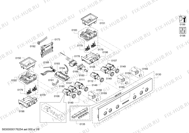 Схема №3 HE23AB410 с изображением Панель управления для плиты (духовки) Siemens 00670694