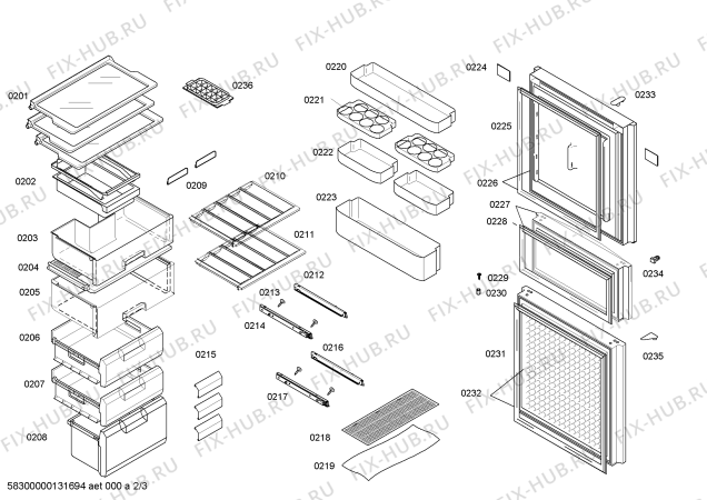 Схема №1 KK23F67TI с изображением Декоративная панель для холодильника Siemens 00669515
