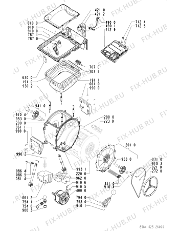 Взрыв-схема стиральной машины Ignis AWV 525 - Схема узла