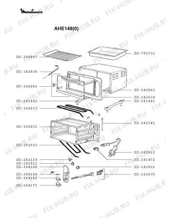 Схема №1 AHE152(0) с изображением Переключатель для электропечи Moulinex SS-184165
