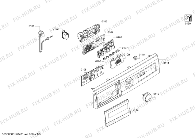 Схема №3 WKP1000D8 с изображением Панель управления для стиралки Bosch 11004125