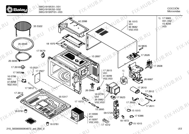 Схема №1 3WG2127E с изображением Конденсатор-сетевой фильтр для микроволновки Bosch 00172626