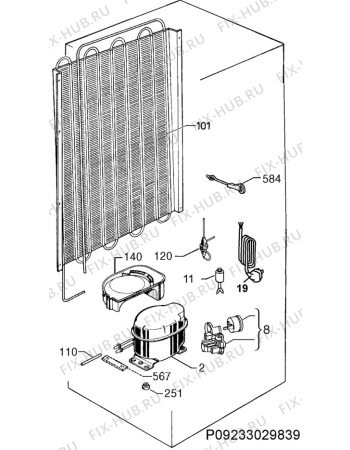 Взрыв-схема холодильника Rex Electrolux FI2441 - Схема узла Cooling system 017