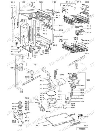 Схема №1 ADG 8440 WH с изображением Панель для электропосудомоечной машины Whirlpool 481245371515