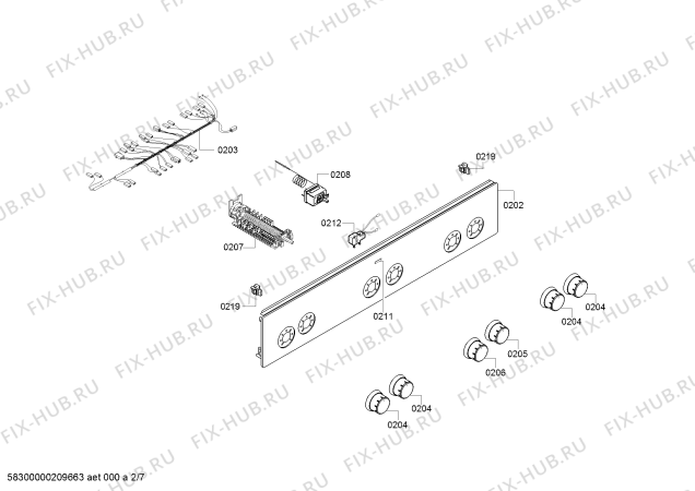 Взрыв-схема плиты (духовки) Bosch HXA090D20N - Схема узла 02