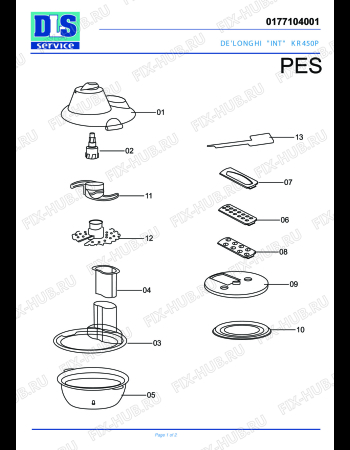 Схема №1 KR450S с изображением Перекрытие для кухонного измельчителя DELONGHI MA1023
