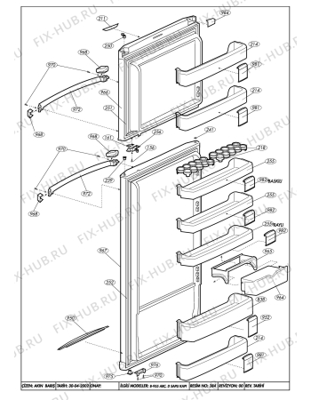 Взрыв-схема холодильника Beko BEKO NDP 9560 HCA (6052487182) - DOOR ACCESSORIES B-955