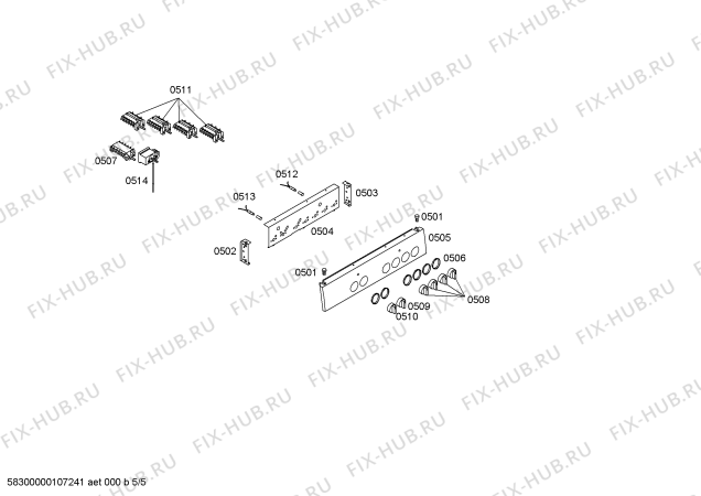 Схема №4 HSN832KEU с изображением Ручка выбора температуры для плиты (духовки) Bosch 00416854
