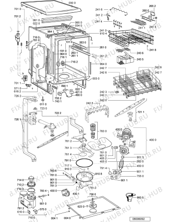 Взрыв-схема посудомоечной машины Whirlpool ADP 4618 WH - Схема узла