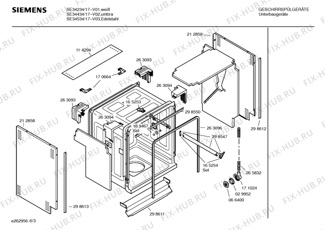 Схема №4 SE34430 с изображением Вкладыш в панель для посудомойки Siemens 00361120