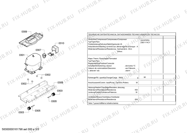 Взрыв-схема холодильника Bosch KGV36VL31E BOSCH - Схема узла 03