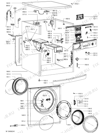 Схема №1 Excellence 3670 с изображением Модуль (плата) для стиралки Whirlpool 481010519506