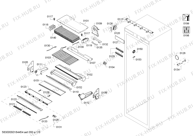 Схема №5 FIN36MIIL5 с изображением Противень для холодильной камеры Bosch 00686388