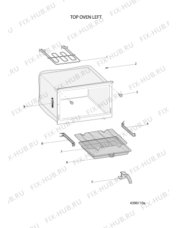 Взрыв-схема плиты (духовки) Hotpoint CH10455GFS (F080915) - Схема узла
