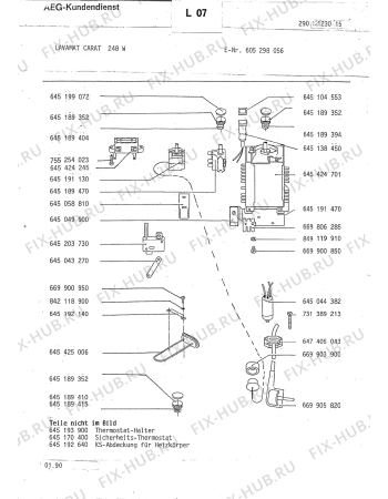 Взрыв-схема комплектующей Aeg CARAT 248 W - Схема узла Section4