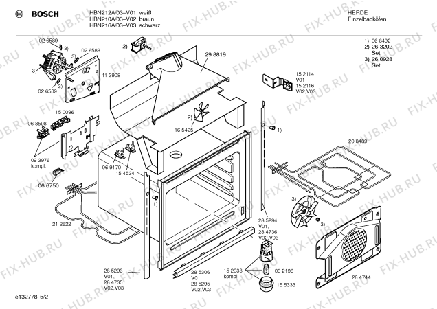 Схема №4 HBN216A с изображением Инструкция по эксплуатации для электропечи Bosch 00521841