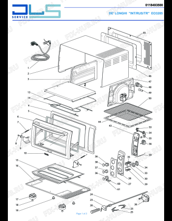 Схема №1 EO3285 с изображением Вложение для электропечи DELONGHI 5911810591