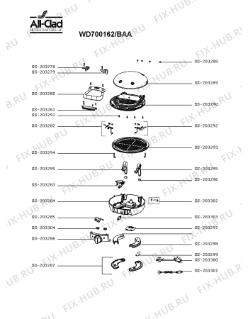 Схема №1 WD700162/BAA с изображением Кабель для вафельницы (бутербродницы) Seb SS-203301