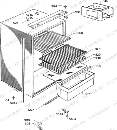 Взрыв-схема холодильника Zanussi DI3165-A - Схема узла Housing 001