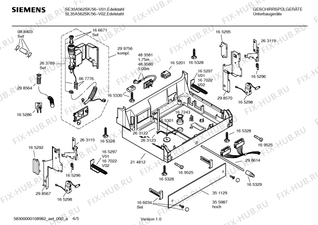 Схема №4 SE34A266SK Extraklasse с изображением Краткая инструкция для посудомойки Siemens 00586933