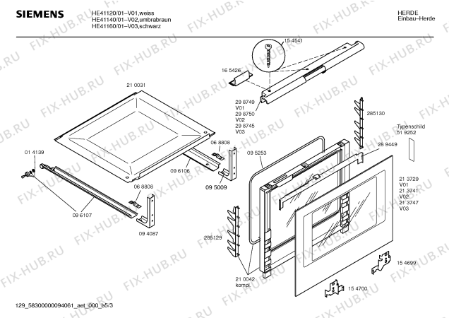 Схема №4 HE41150 с изображением Инструкция по эксплуатации для плиты (духовки) Siemens 00522230