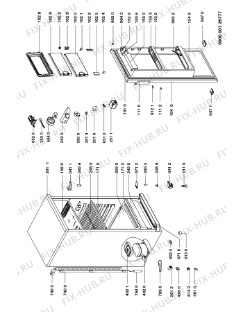 Схема №1 RF 2255 с изображением Элемент корпуса для холодильной камеры Whirlpool 481944269173