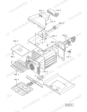 Схема №3 AKP 909 WH с изображением Панель для плиты (духовки) Whirlpool 481945058418