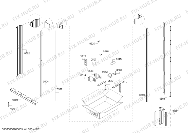 Схема №4 RW464361AU Gaggenau с изображением Крышка для холодильника Bosch 00791854