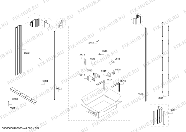 Схема №4 T18IW800SP с изображением Конденсатор для холодильника Bosch 00790453